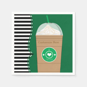 Servilleta De Papel Fiesta de Cumpleaños Moderna Chic Cute Café Frap