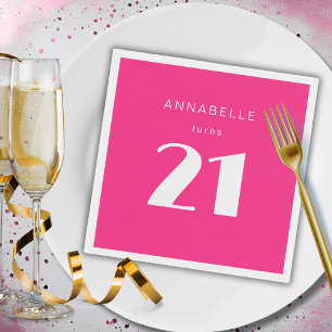 Servilleta De Papel Fiesta de cumpleaños moderna del siglo XXI rosa ca