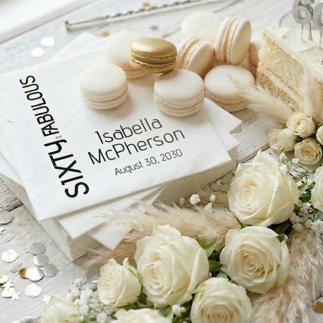 Servilleta De Papel Fiesta de Cumpleaños Moderna Sesenta y Fabulosa en (Subido por el creador)