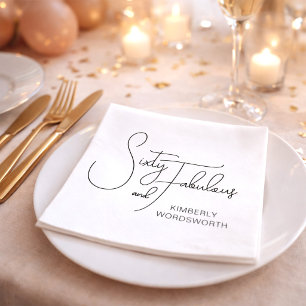 Servilleta De Papel Fiesta de cumpleaños moderna y fabulosa de 60 años