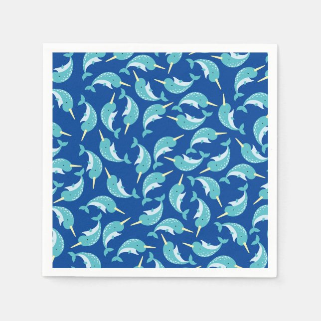 Servilleta De Papel Fiesta de cumpleaños Narwhal (Anverso)