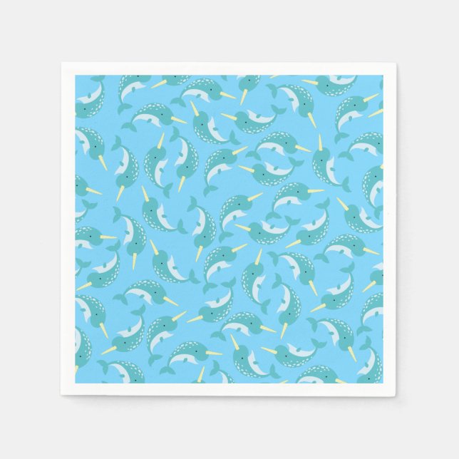 Servilleta De Papel Fiesta de cumpleaños Narwhal (Anverso)