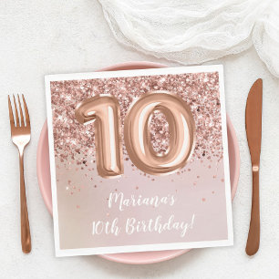 Servilleta De Papel Fiesta de cumpleaños número 10 de niña Kids Rose G