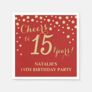 Servilleta De Papel Fiesta de cumpleaños número 15: servilletas de dia