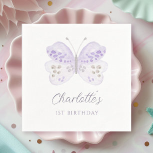 Servilleta De Papel Fiesta de cumpleaños número 1 con mariposa de lava