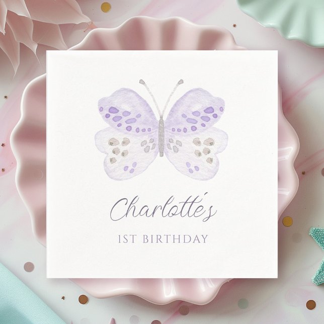 Servilleta De Papel Fiesta de cumpleaños número 1 con mariposa de lava (Subido por el creador)