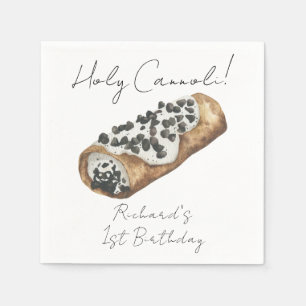 Servilleta De Papel Fiesta de cumpleaños número 1 de Cannoli acuarela
