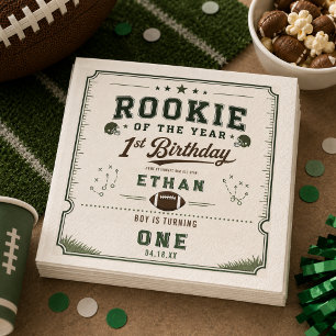 Servilleta De Papel Fiesta de cumpleaños número 1 de Football Green No