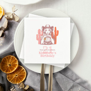 Servilleta De Papel Fiesta de cumpleaños número 21 de vaquera disco ro