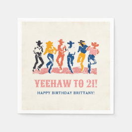Servilleta De Papel Fiesta de cumpleaños número 21 de Yeehaw Cowgirl m