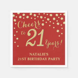 Servilleta De Papel Fiesta de cumpleaños número 21: servilletas de dia