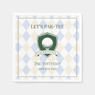 Servilleta De Papel Fiesta de cumpleaños número 2 de golf moderno azul