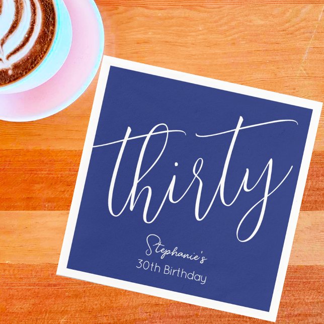 Servilleta De Papel Fiesta de cumpleaños número 30 de la Marina Azul c (Subido por el creador)