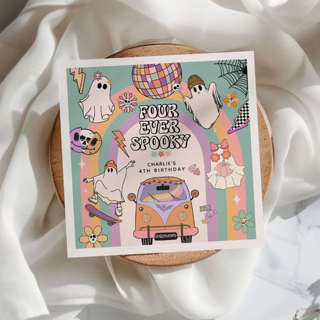 Servilleta De Papel Fiesta de cumpleaños número 4 divertida y espeluzn (Subido por el creador)