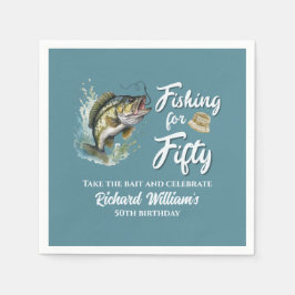 Servilleta De Papel Fiesta de cumpleaños número 50 de la pesca de cose