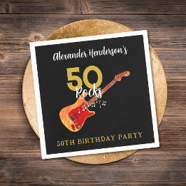 Servilleta De Papel Fiesta de cumpleaños número 50 del Rock and Roll