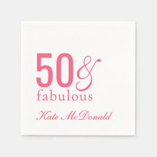 Servilleta De Papel Fiesta de cumpleaños número 50 moderna y fabulosa