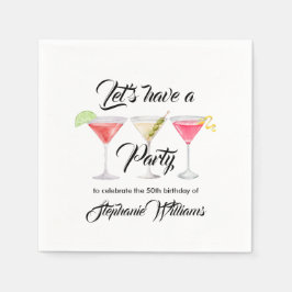 Servilleta De Papel Fiesta de cumpleaños número 50 para cócteles de mu