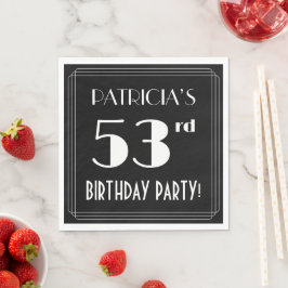 Servilleta De Papel Fiesta de cumpleaños número 53 con estilo Art Deco