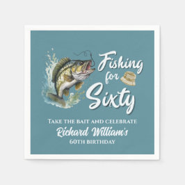 Servilleta De Papel Fiesta de cumpleaños número 60 de la pesca de cose