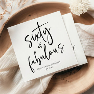 Servilleta De Papel Fiesta de cumpleaños número 60 mínima y fabulosa