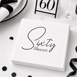 Servilleta De Papel Fiesta de cumpleaños número 60 moderna y fabulosa