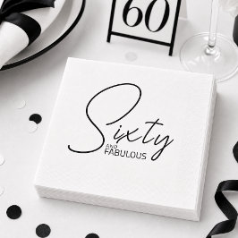 Servilleta De Papel Fiesta de cumpleaños número 60 moderna y fabulosa
