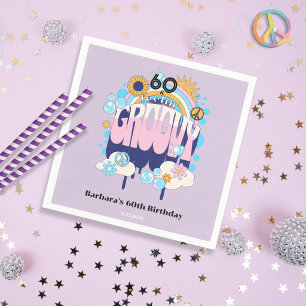 Servilleta De Papel Fiesta de cumpleaños número 60 retro con ambiente