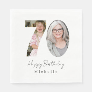 Servilleta De Papel Fiesta de cumpleaños número 70 con foto personaliz