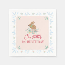 Servilleta De Papel Fiesta de cumpleaños número uno de conejo Bunny An