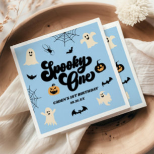 Servilleta De Papel Fiesta de cumpleaños número uno de Halloween azul 