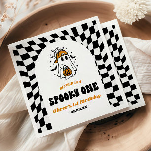 Servilleta De Papel Fiesta de cumpleaños número uno de Halloween Retro