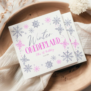 Servilleta De Papel Fiesta de cumpleaños número uno de Winter ONEderla