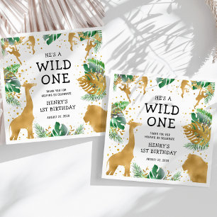 Servilleta De Papel Fiesta de cumpleaños número uno Wild One Jungle Sa