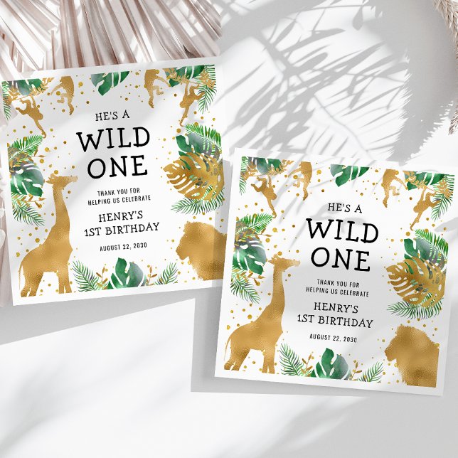 Servilleta De Papel Fiesta de cumpleaños número uno Wild One Jungle Sa (Subido por el creador)
