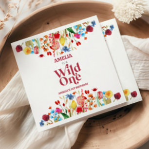 Servilleta De Papel Fiesta de cumpleaños número uno Wild One Wildflowe