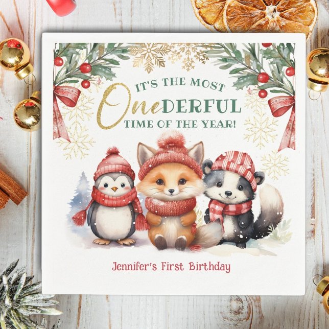 Servilleta De Papel Fiesta de cumpleaños Onederland Animales de Invier (Subido por el creador)