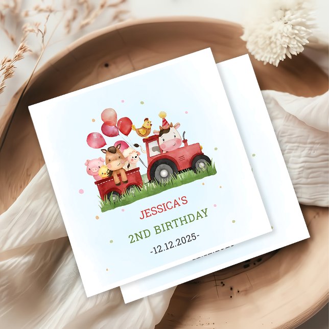 Servilleta De Papel Fiesta de cumpleaños para animales de granja (Subido por el creador)