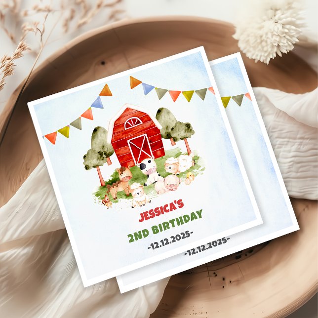 Servilleta De Papel Fiesta de cumpleaños para animales de granja (Subido por el creador)