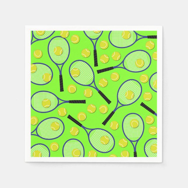Servilleta De Papel Fiesta de cumpleaños para deportes de tenis (Anverso)