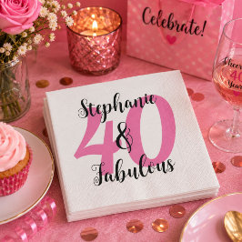 Servilleta De Papel Fiesta de cumpleaños personalizada 40 y fabulosa