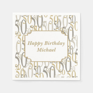 Servilleta De Papel Fiesta de cumpleaños personalizada 50 grandes