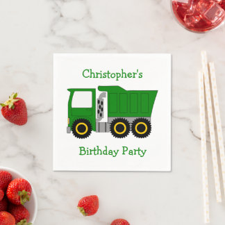 Servilleta De Papel Fiesta de cumpleaños personalizada de Green Truck