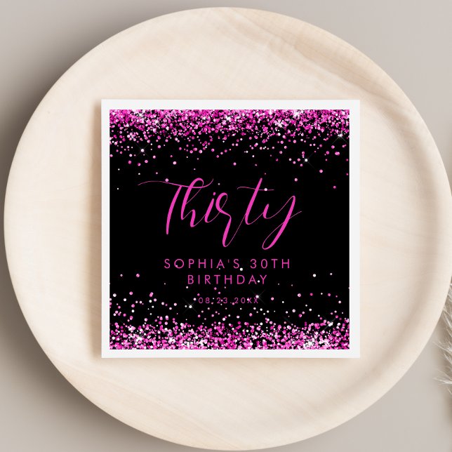 Servilleta De Papel Fiesta de cumpleaños personalizada de Purpurina Ro (Subido por el creador)