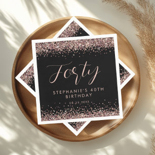 Servilleta De Papel Fiesta de cumpleaños personalizada de Rosa Purpuri