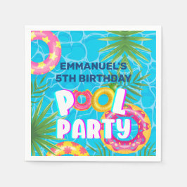 Servilleta De Papel Fiesta de Cumpleaños Personalizada en la Piscina T