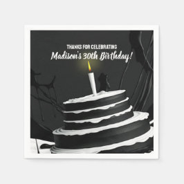 Servilleta De Papel Fiesta de cumpleaños por el tema del pastel blanco