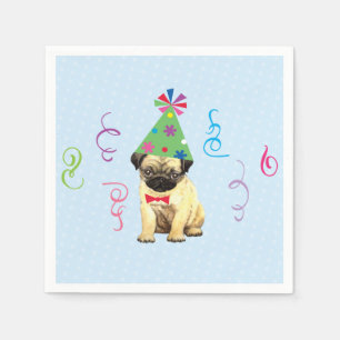 Servilleta De Papel Fiesta de cumpleaños Pug Napkins
