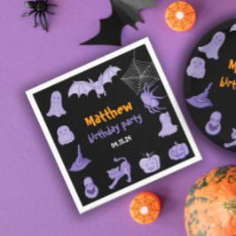Servilleta De Papel Fiesta de cumpleaños Purple Black Halloween Napkin
