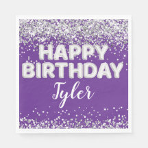 Fiesta de cumpleaños Purple Silver